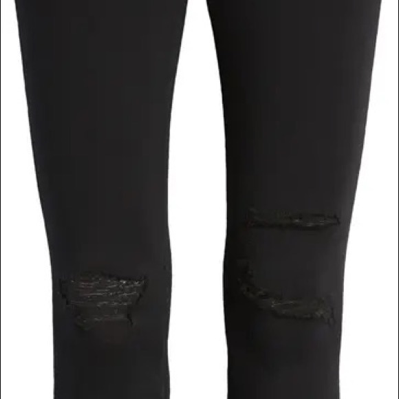 Paige Hoxton Ripped Raw Hem Skinny Jeans in DARK SHADOW DESTRUCTED - Picture 6 of 7